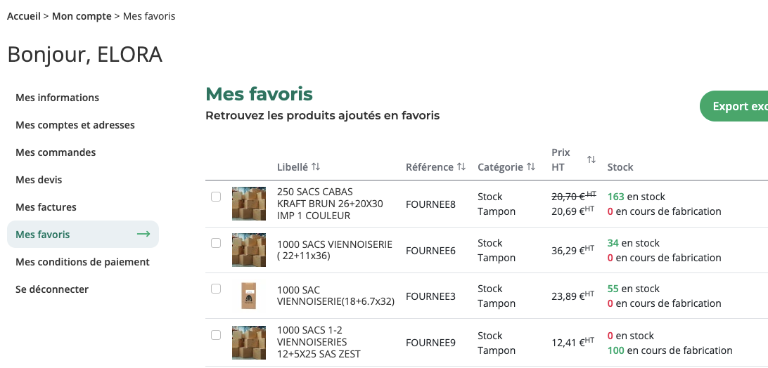 Mes stocks