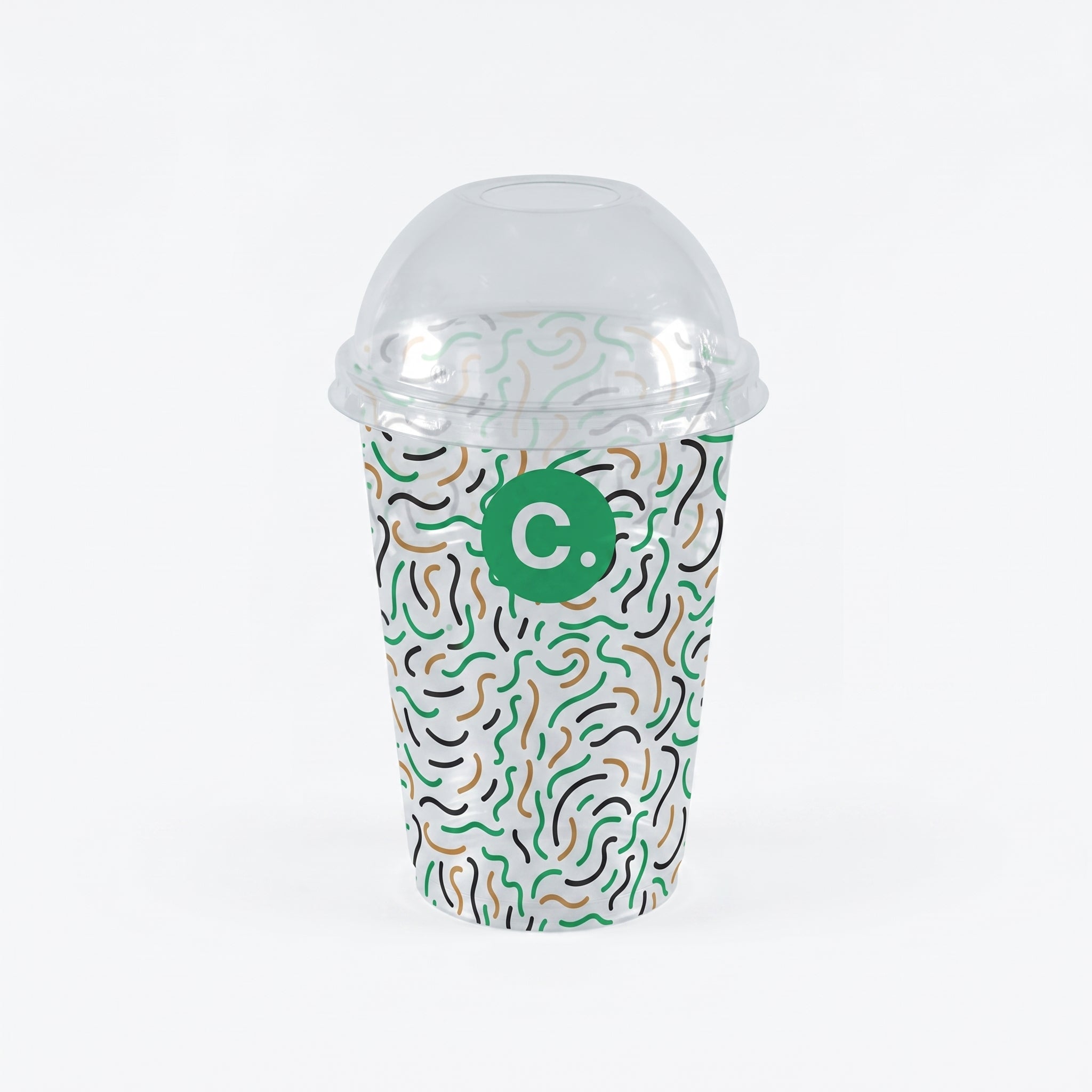 Cups boissons froides personnalisés avec couvercles dômes